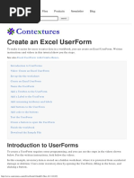 Create An Excel UserFormF