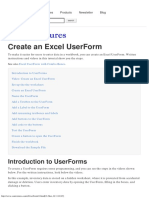 Create an Excel UserFormF