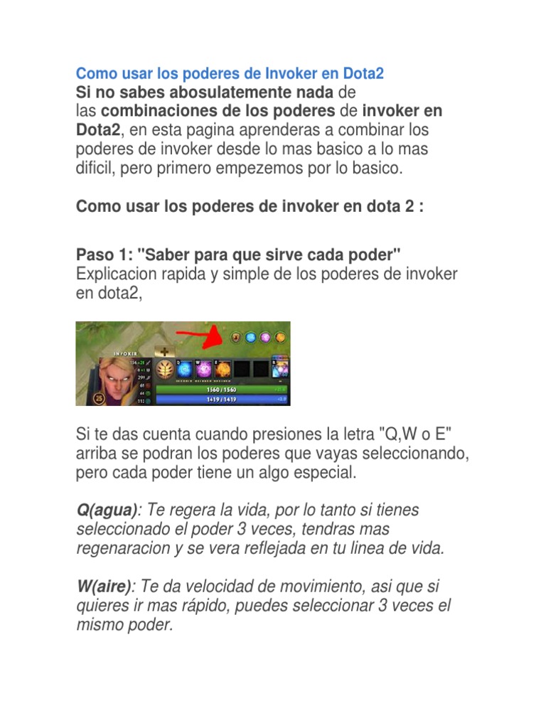 Guía de poderes y combos de Invoker en Dota 2 | PDF | Ciencia y ...