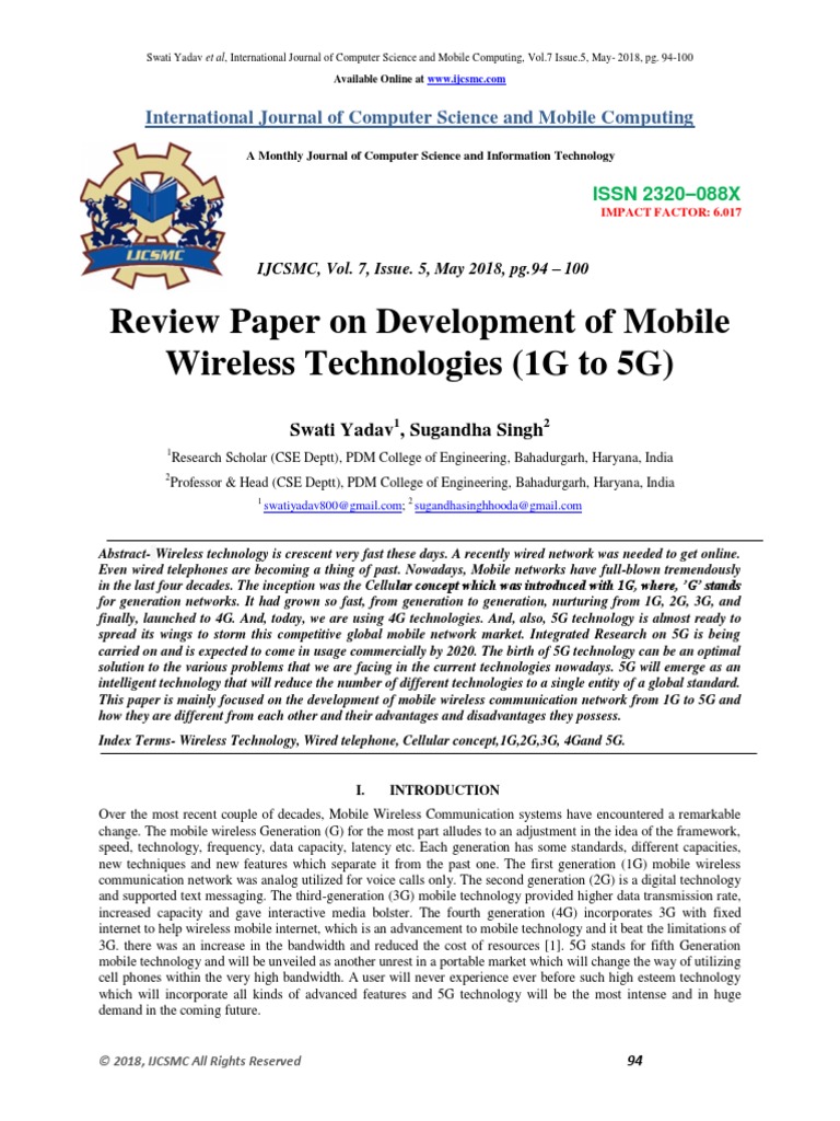 1g To 5g 2018 | PDF | 3 G | 4 G
