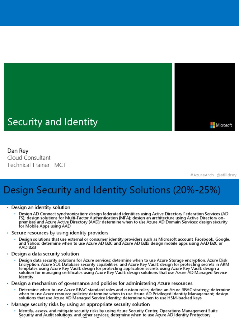 Azure AD Security and Identity Solutions | PDF | Microsoft Azure ...