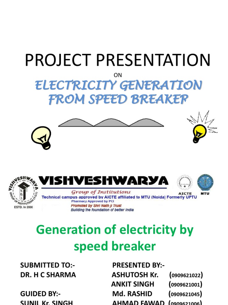 Speed Breaker Power Generation PPT Electric Generator Gear