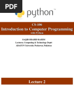 Introduction To Computer Programming: With Python