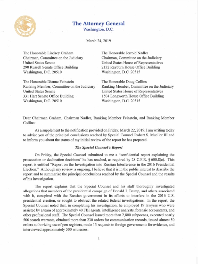 Barr's Letter | PDF