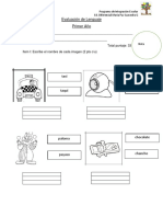 Evaluación de Lenguaje Letras W