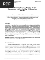 The Relationship Between Working Capital Management and Profitability: Evidence From Pakistan