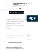 Morley, David (1993) - “Teoría de Las Audiencias Activas_ Péndulos y Trampas” - Comunicación II - Cátedra Martini
