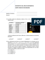 Evaluación Diagnóstica MATEMÁTICA - 5°