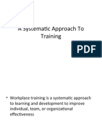 A Systematic Approach To Training