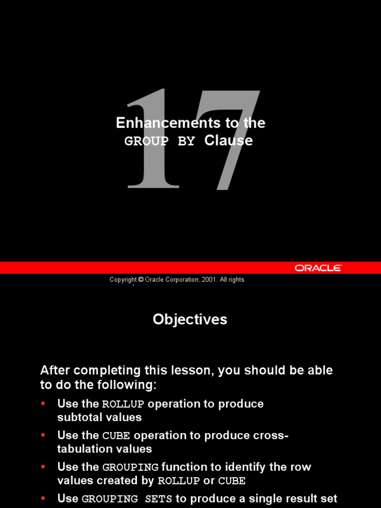 Enhancements to GROUP BY Clause | PDF