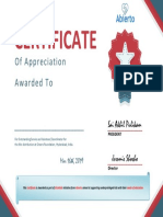 Abierto - Appreciation Certificate