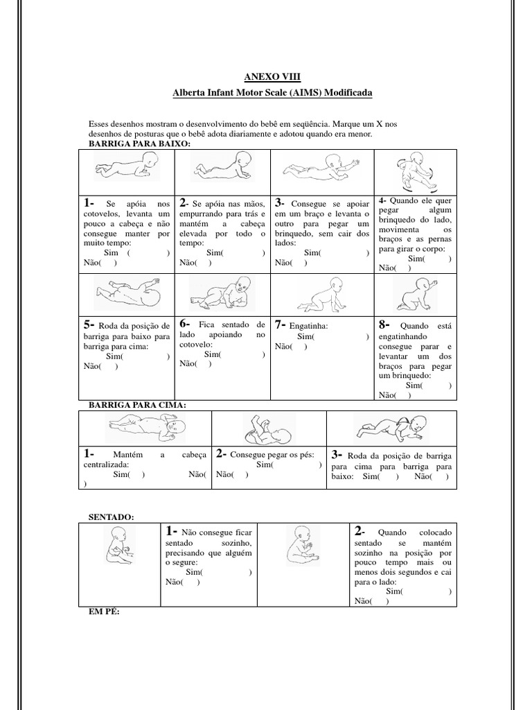 Alberta Infant Motor Scale (AIMS) | PDF | Lazer | Esportes