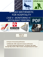 Applied Mathematic For Hospitality: Case 4: Monitoring Hotel & Restaurant Performance
