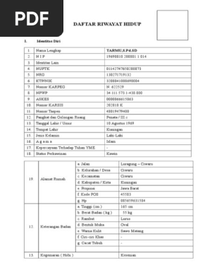 Daftar Riwayat Hidup