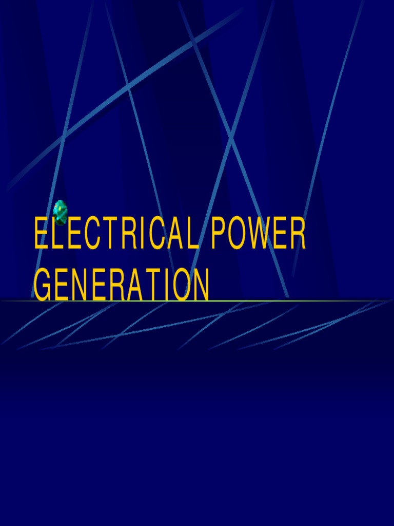 Electrical Power Generation PDF Induction