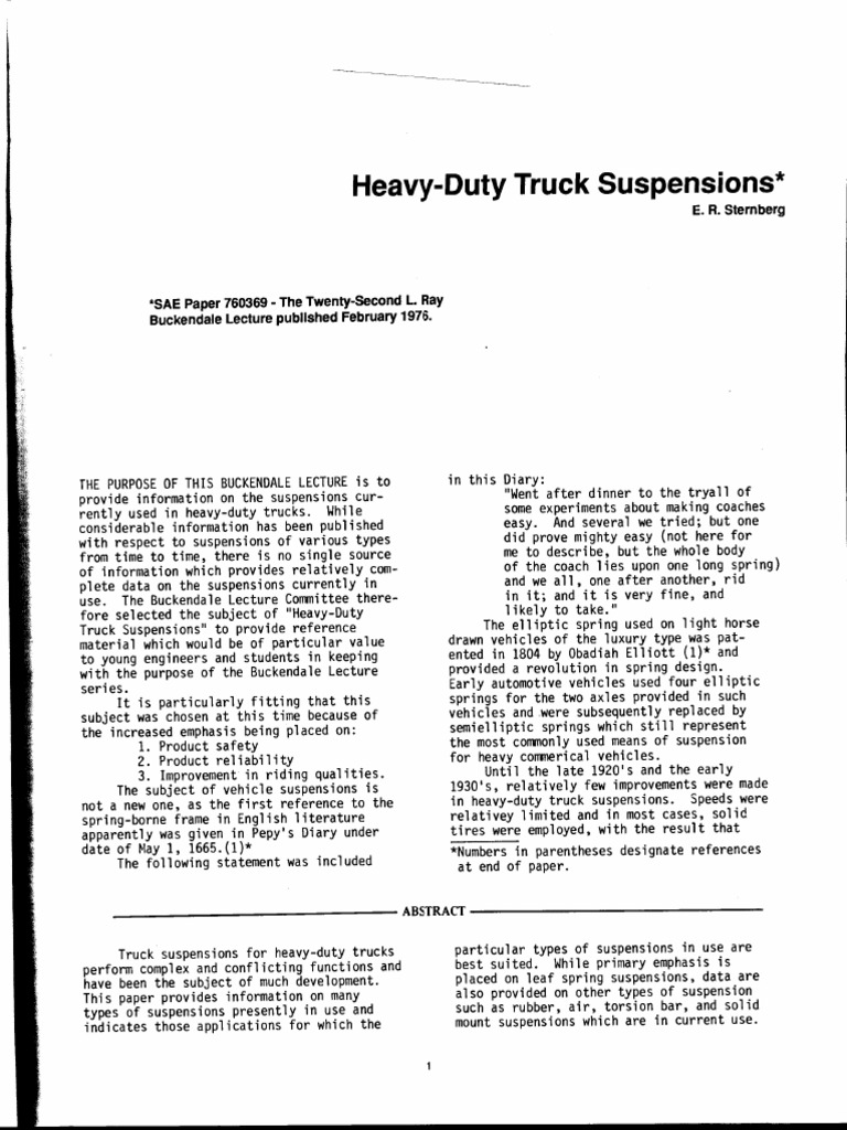 HeavyDuty Truck Suspensions Explained PDF Suspension (Vehicle) Axle