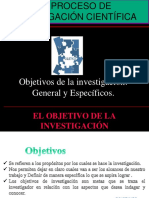 El proceso de investigación científica: objetivos generales y específicos