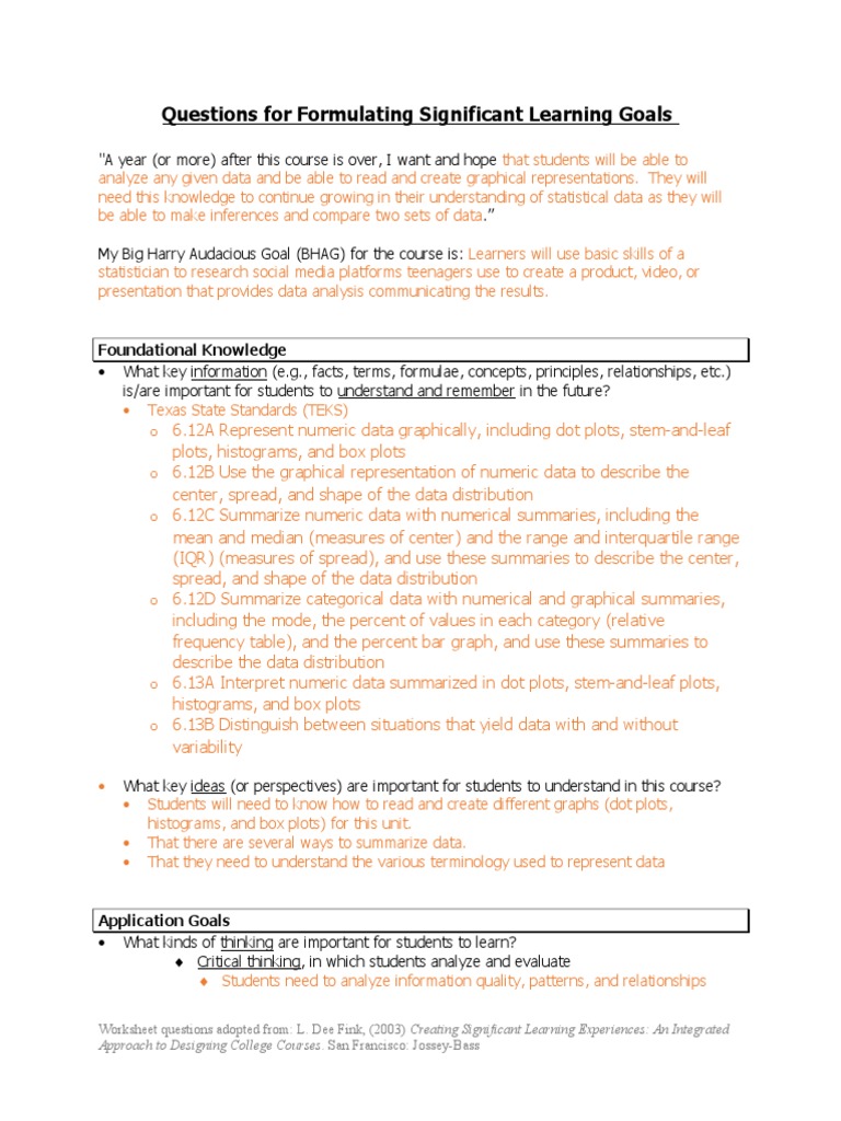 Worksheet-2-Questions For Formulating Significant Learning Goals | PDF ...