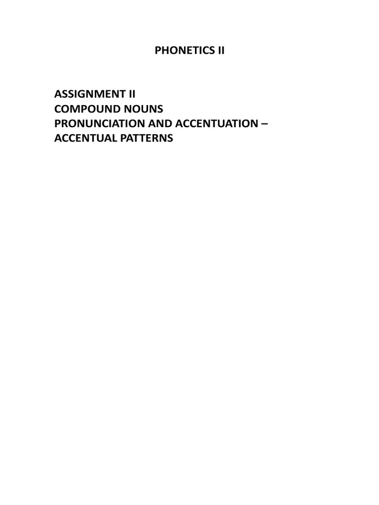 Compound Nouns & Stress Patterns | PDF | Stress (Linguistics) | Noun