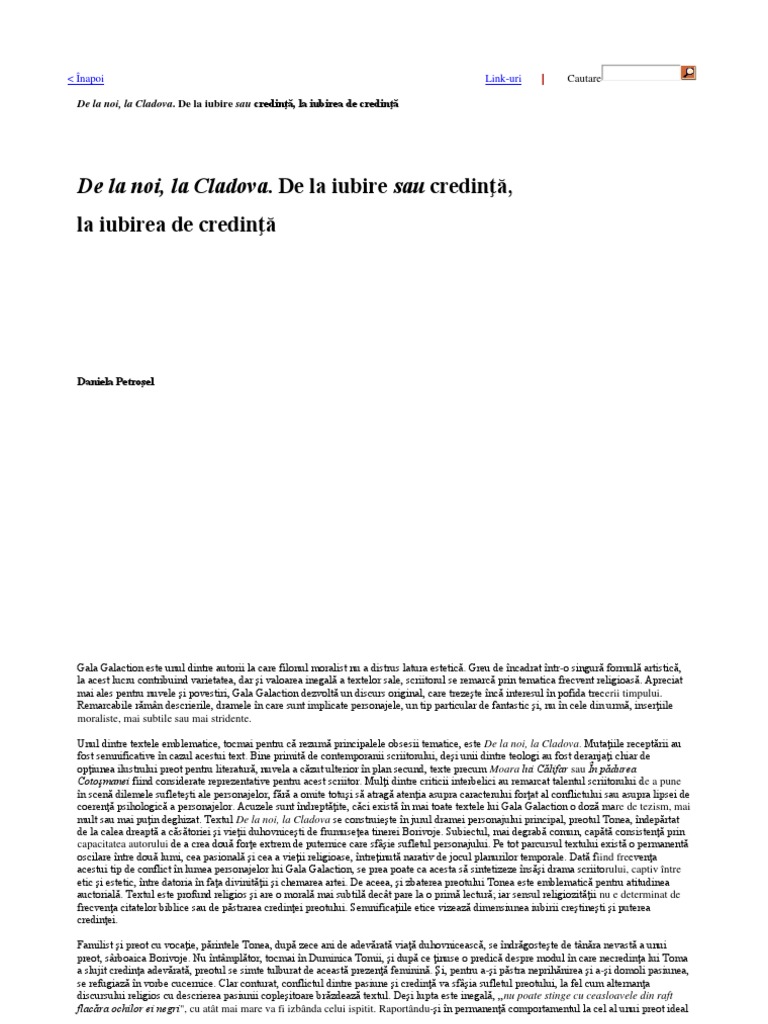 De La Noi La Cladova De La Noi La Cladova | PDF