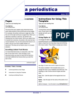 Nota Periodistica: Continuing Articles Across Pages Instructions For Using This Template