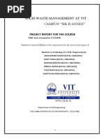 'Solid Waste Management at Vit Campus' "B& B Annex": Project Report For The Course