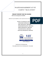 'Solid Waste Management at Vit Campus' "B& B Annex": Project Report For The Course