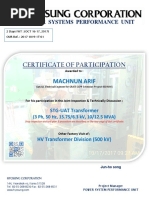 FAT Certificate of UAT 15.79 KV / 6.3 KV