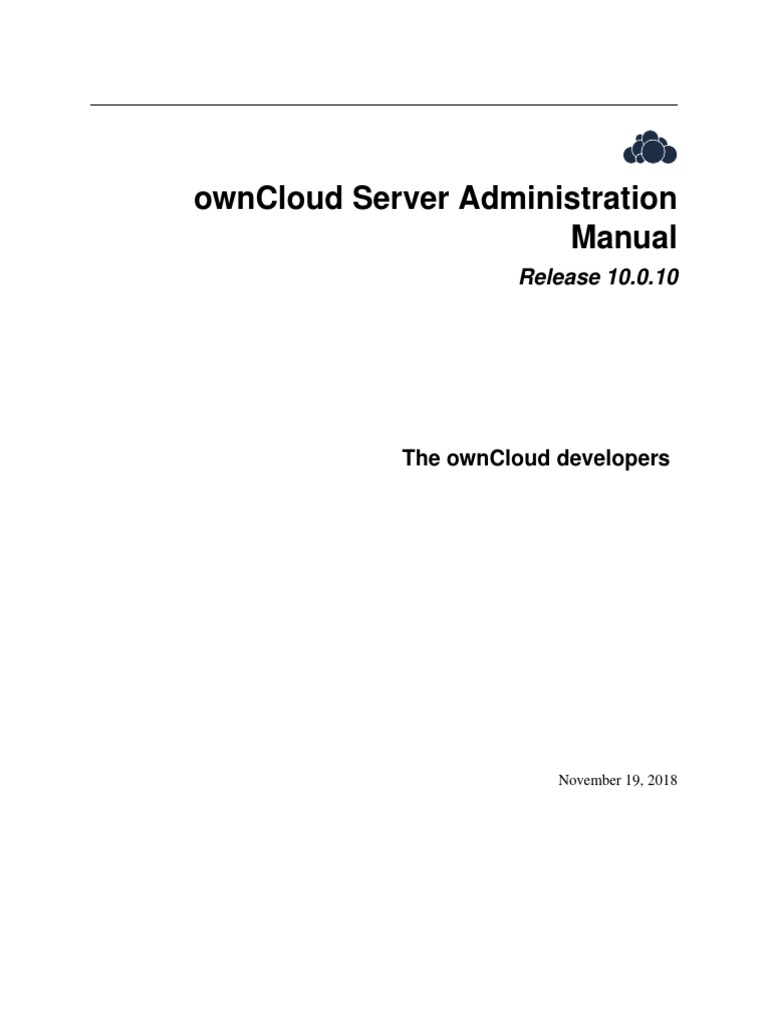 ownCloud Server Admin Guide 10.0.10 | PDF | Password | Php