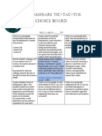 Shakespeare Tic Tac Toe