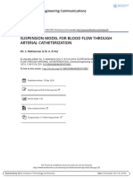 Suspension Model for Blood Flow Through Arterial Catheterization