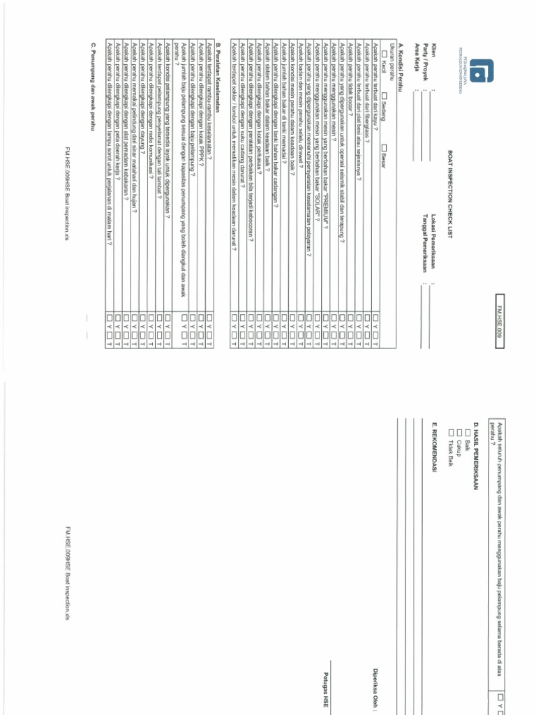Boat Inspection Checklist | PDF