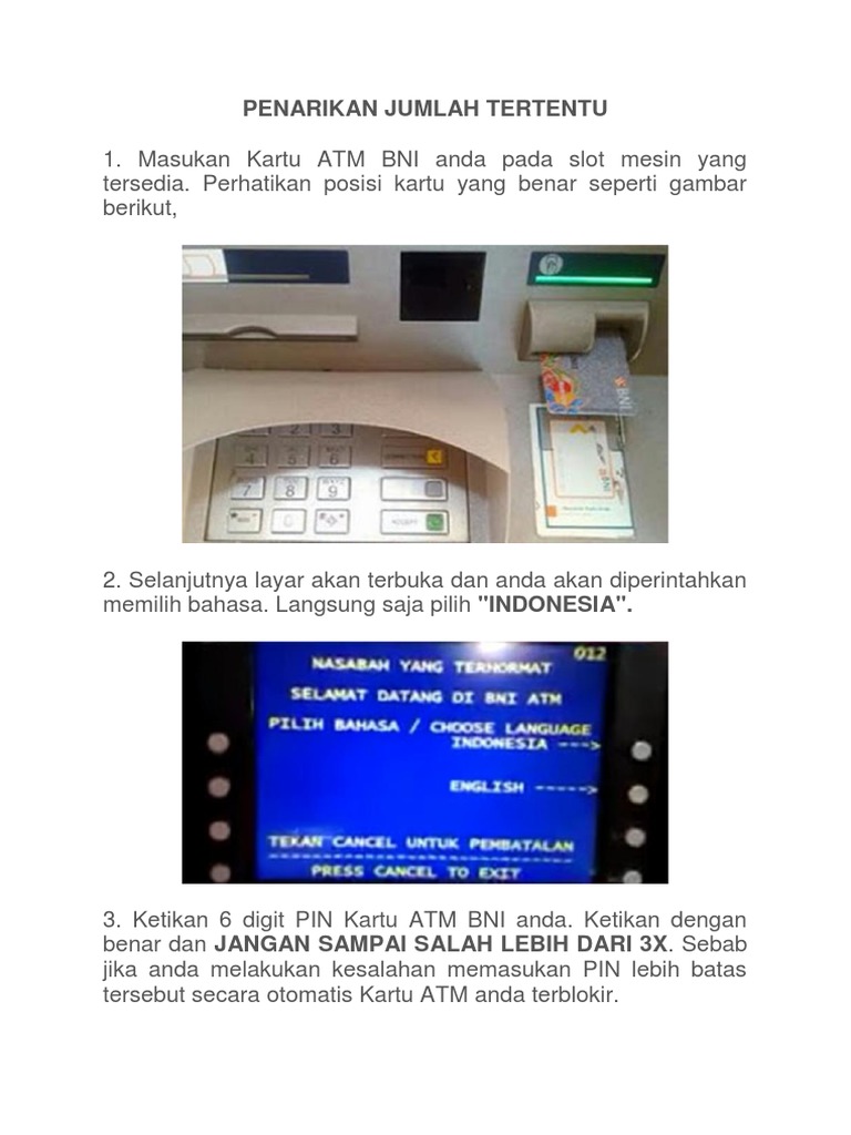 Panduan Cara Penarikan ATM BNI PDF