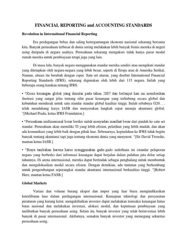 FINANCIAL REPORTING and ACCOUNTING STANDARDS | PDF