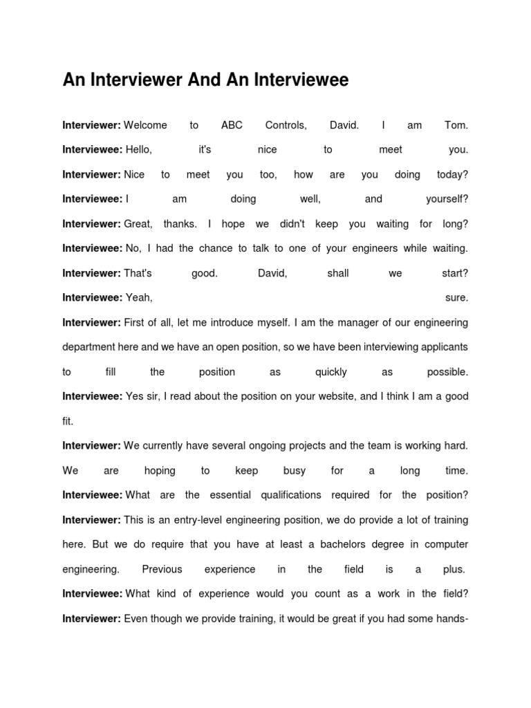 Interview Process: Interviewer & Interviewee | PDF | Teaching | Learning