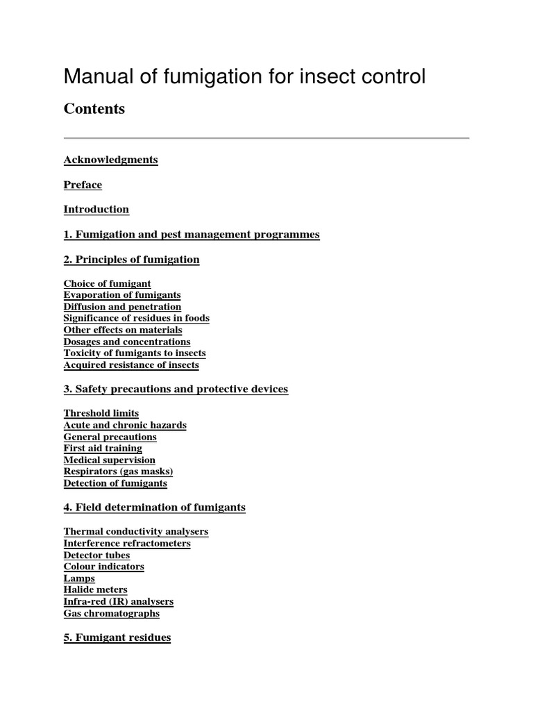 Manual of fumigation for insect control.pdf | Gases | Pest Control