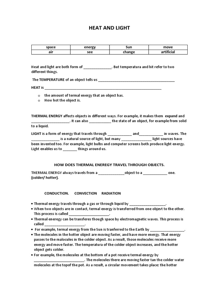 Heat and Light PDF Light Heat