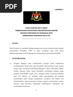 Garis Panduan Mata Kredit Pembangunan Profesionalisme Berterusan Myppb Pdf