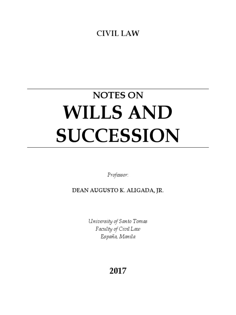 Notes and Cases On Wills PDF | PDF | Will And Testament | Inheritance