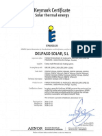 DELPASO SOLAR - Certificato SolarKeymark