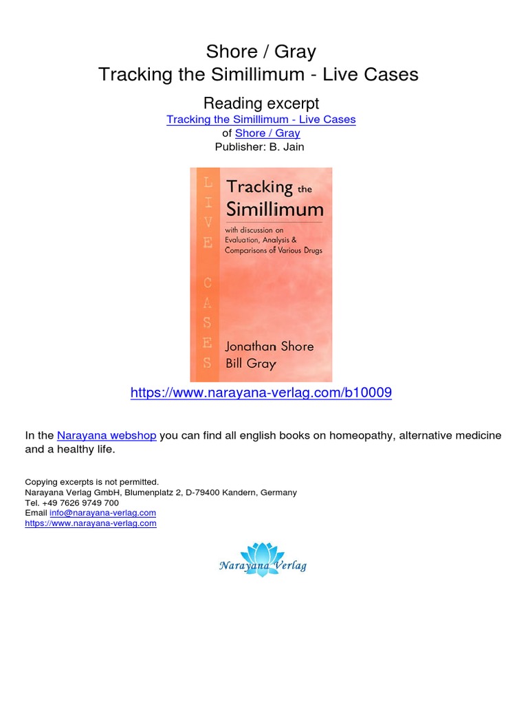 Tracking The Simillimum Live Cases Jonathan Shore Bill Gray.10009