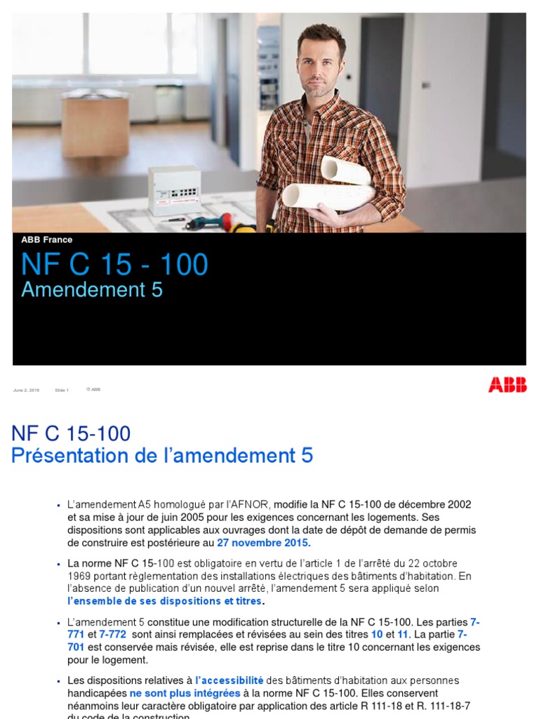 Norme Nf C 15 100 : Accessibilité Aux Personnes Handicapées NF C 15-100 Amendement 5 | PDF | Logement | La nature