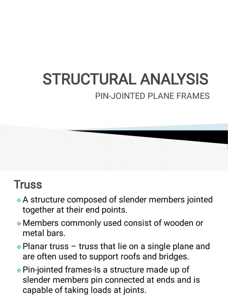 Pin-Jointed Frame Analysis Methods | PDF | Truss | Structural Analysis