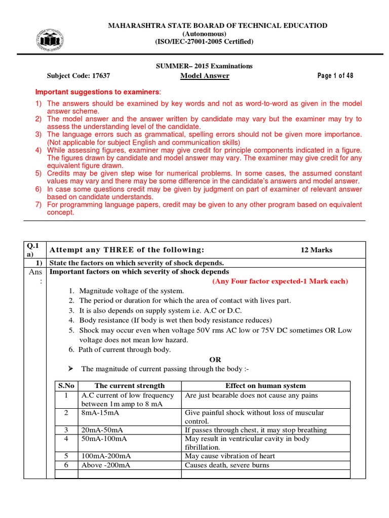 2015 Summer Model Answer Paper PDF PDF Transformer Electric Motor