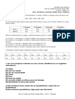 Lista 01 BioEstatística 2019 1 Nutrição