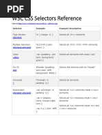 W3C CSS Selectors Reference: Selector Example Example Description