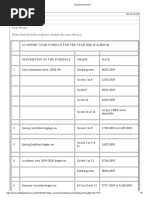 Dear Parents, Please Find Below The Academic Schedule For Your Reference