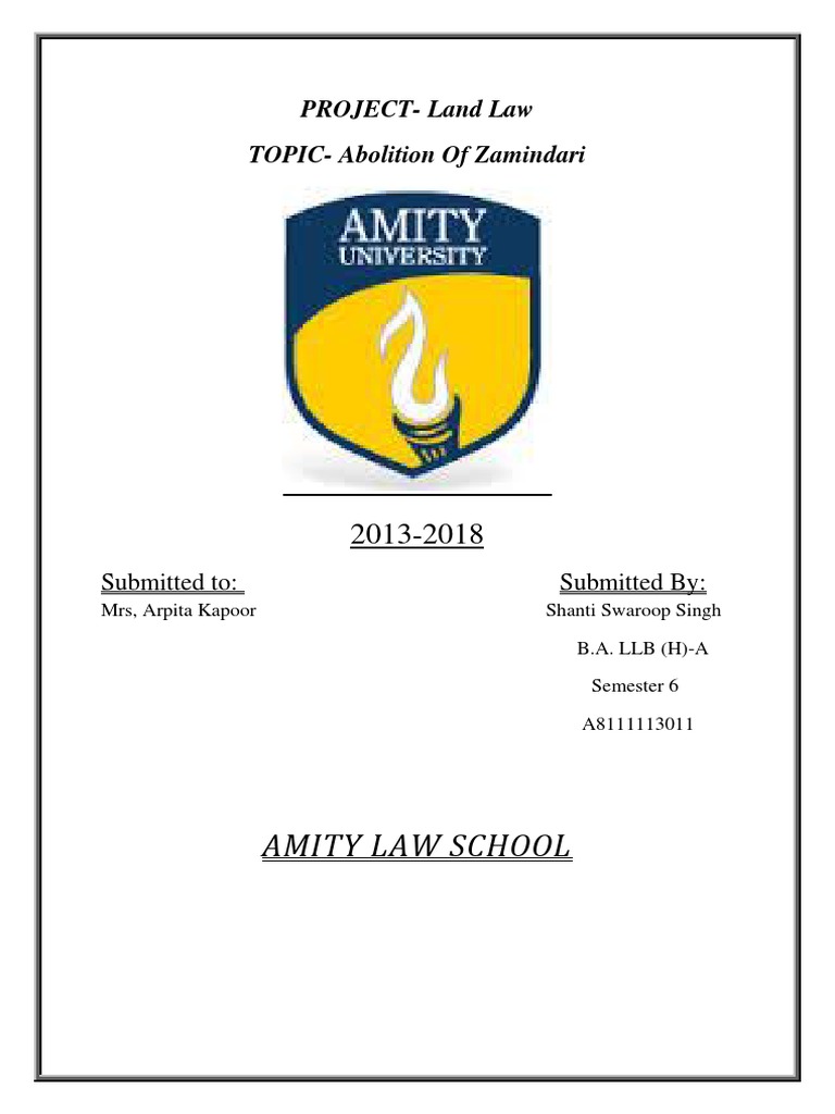 Land Law Project PDF Agriculture