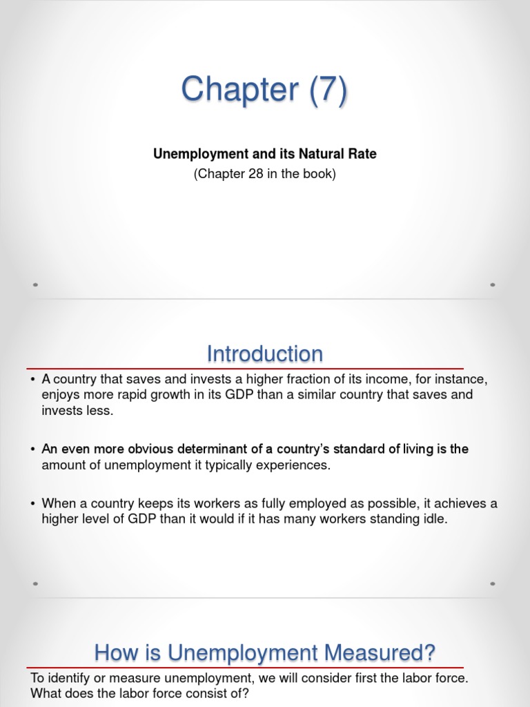 Chapter (7) : Unemployment and Its Natural Rate | PDF | Unemployment ...