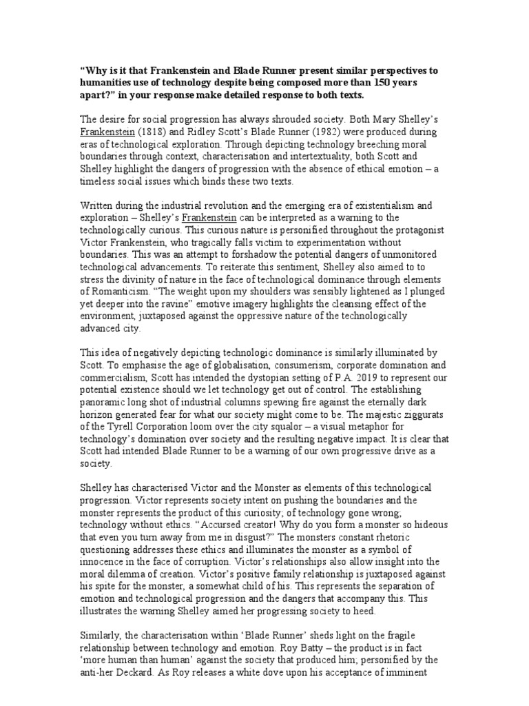 Frankenstein essay prompts picture